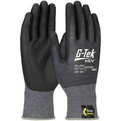 09-K1618/S Gloves w/Kevlar Brand - G-Tek KEV - Kevlar Engineered Yarn - Gray 18 Gauge - Nitrile Foam - ANSI A2 - Exact Industrial Supply