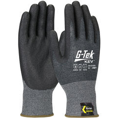 09-K1630/XXL Gloves w/Kevlar Brand - G-Tek KEV - Kevlar Engineered Yarn - Gray 13 Gauge - Nitrile Foam - ANSI A4 - Benchmark Tooling