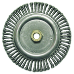 6-7/8" Diameter - 5/8-11" Arbor Hole - Stringer Bead Twist Steel Wire Straight Wheel - Benchmark Tooling