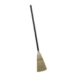 Rubbermaid - 38" OAL Corn Bristle Broom - 36" Long Wood Handle, 8" Bristle Length, 8" Wide - Benchmark Tooling