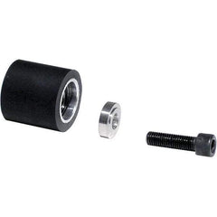 Dynabrade - 1" Diam x 1" Wide Contact Wheel Assembly - 1/4" Arbor Hole, Flat, 80 Duro Rubber Face - Benchmark Tooling