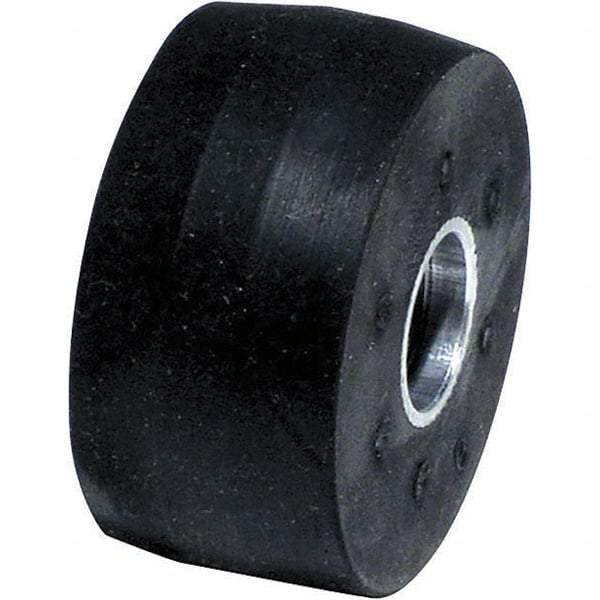 Dynabrade - 2" Diam x 1" Wide Contact Wheel Assembly - 1/4" Arbor Hole, Crowned, 40 Duro Rubber Face - Benchmark Tooling
