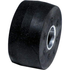 Dynabrade - 2" Diam x 1" Wide Contact Wheel Assembly - 1/4" Arbor Hole, Crowned, 40 Duro Rubber Face - Benchmark Tooling