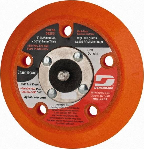 Dynabrade - 5" Diam Disc Backing Vacuum Replacement Pad - Soft Density, 12,000 RPM - Benchmark Tooling