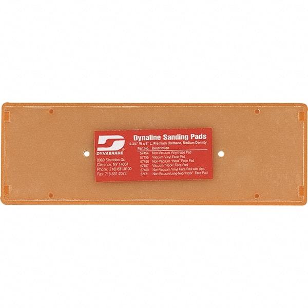 Dynabrade - 8 x 2-3/4" Rectangular Hook Face Backing Pad - Screw Attachment, Vacuum Pad, 3/8" Thick, Medium Density, Short Nap - Benchmark Tooling