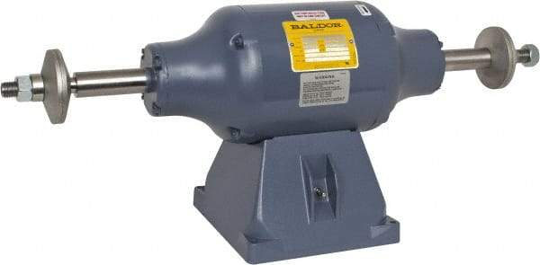 Baldor - 8" Wheel Diam x 1-1/4" Wheel Width, 3/4 hp Buffer - 3/4" Arbor Hole Diam, 1 Phase, 3,600 Max RPM, 115/230 Volts - Benchmark Tooling