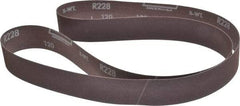 Norton - 1-1/2" Wide x 60" OAL, 120 Grit, Aluminum Oxide Abrasive Belt - Aluminum Oxide, Fine, Coated, X Weighted Cloth Backing, Series R228 - Benchmark Tooling