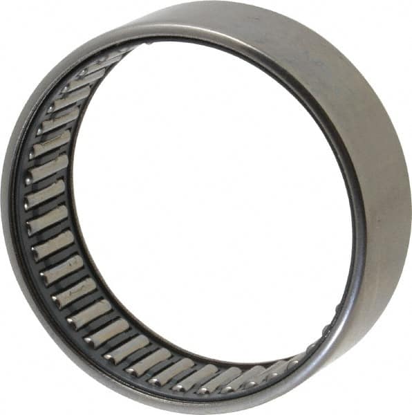 IKO - 2.165" Bore Diam, 7,100 Lb. Dynamic Capacity, 55 x 63 x 20mm, Caged, Open End, Shell Needle Roller Bearing - 2.48" Outside Diam, 0.787" Wide - Benchmark Tooling