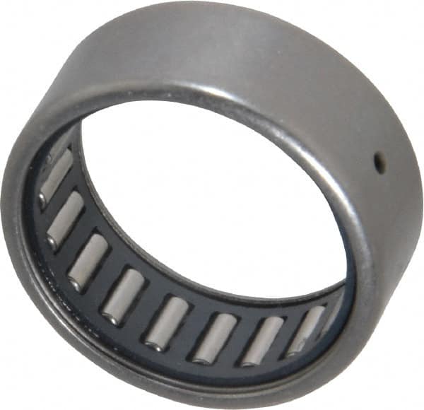 IKO - 1" Bore Diam, 2,850 Lb. Dynamic Capacity, 1 x 1-1/4 x 1/2", Caged, Open End, Shell Needle Roller Bearing - 1-1/4" Outside Diam, 1/2" Wide - Benchmark Tooling