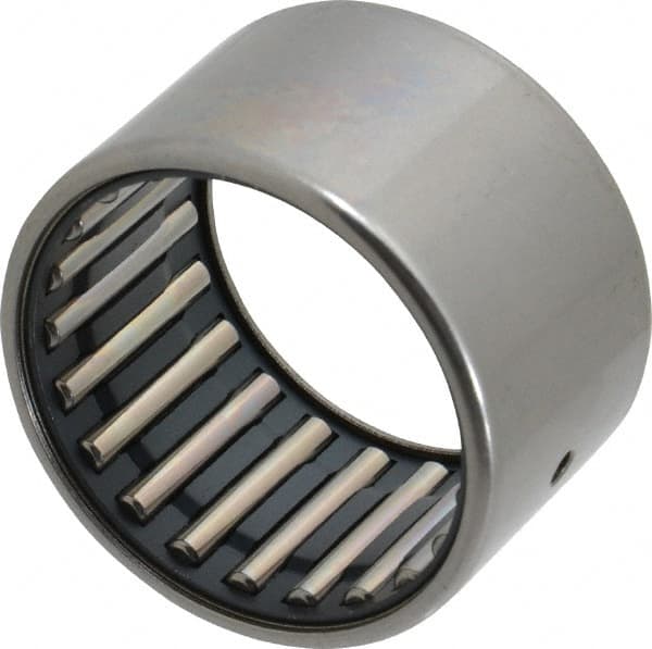 IKO - 1-5/8" Bore Diam, 11,400 Lb. Dynamic Capacity, 1-5/8 x 2 x 1-1/4", Caged, Open End, Shell Needle Roller Bearing - 2" Outside Diam, 1-1/4" Wide - Benchmark Tooling