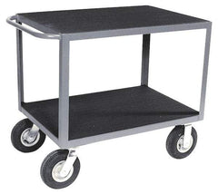 Durham - 1,200 Lb Capacity, 24" Wide x 48" Long x 34" High Instrument Cart - 2 Shelf, Steel, Full Pneumatic Casters - Benchmark Tooling