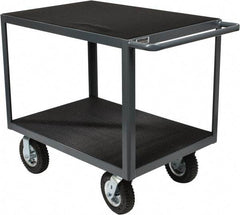 Durham - 1,200 Lb Capacity, 24" Wide x 36" Long x 34" High Instrument Cart - 2 Shelf, Steel, Full Pneumatic Casters - Benchmark Tooling