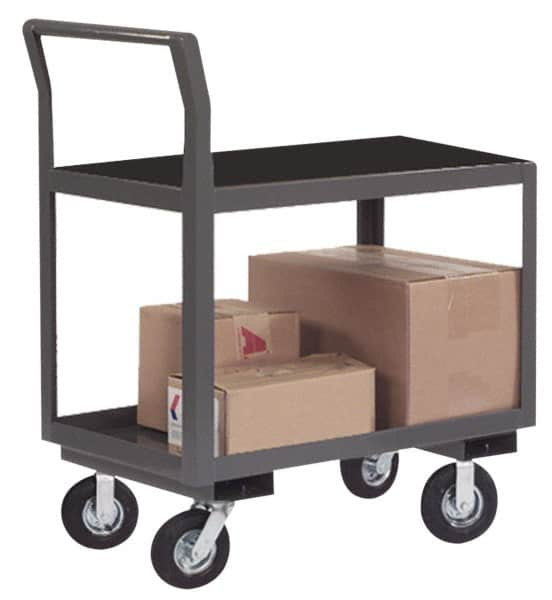 Durham - 1,200 Lb Capacity, 30-1/4" Wide x 51" Long x 41" High Instrument Cart - 2 Shelf, Steel, Full Pneumatic Casters - Benchmark Tooling