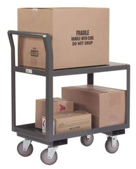 Durham - 1,200 Lb Capacity, 18-1/4" Wide x 33" Long x 37-1/2" High Service Cart - 2 Shelf, Steel, Hard Rubber Casters - Benchmark Tooling