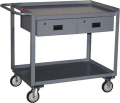 Jamco - 1,200 Lb Capacity, 24" Wide x 36" Long x 34" High Tool Cart - 2 Shelf, Steel, Hard Rubber Casters - Benchmark Tooling