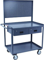 Jamco - 1,200 Lb Capacity, 30" Wide x 36" Long x 58" High Tool Cart - 2 Shelf, Steel, Hard Rubber Casters - Benchmark Tooling