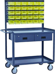 Jamco - 1,200 Lb Capacity, 30" Wide x 36" Long x 58" High Tool Cart - 2 Shelf, Steel, Hard Rubber Casters - Benchmark Tooling
