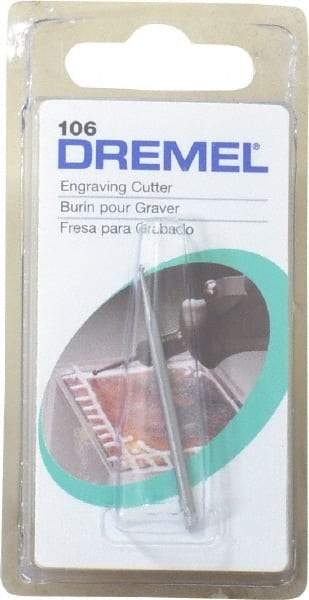 Dremel - 1/16" Cut Diam, 1/8" Shank Diam, Ball Head Single Cut Burr - Radius End - Benchmark Tooling