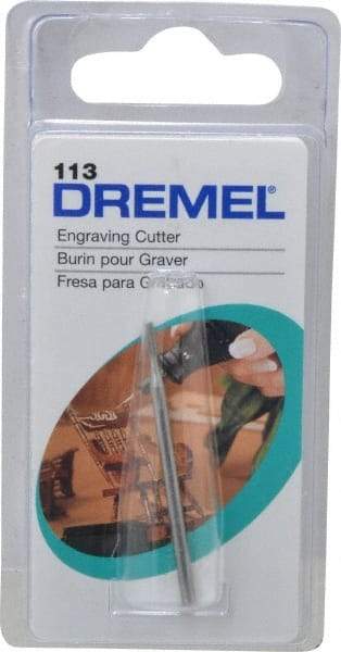 Dremel - 1/16" Cut Diam, 1/8" Shank Diam, Cylinder Head Single Cut Burr - Flat End - Benchmark Tooling