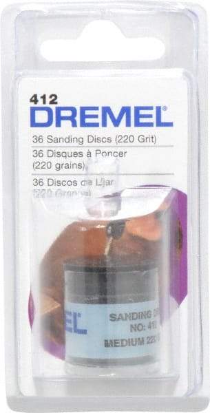 Dremel - 3/4" Diam 220 Grit Fiber Disc - Very Fine Grade, Aluminum Oxide - Benchmark Tooling