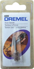 Dremel - 1/2" Wide x 1/4" Diam, Spiral Band Drum - 1/8" Shank Diam, 15,000 RPM - Benchmark Tooling