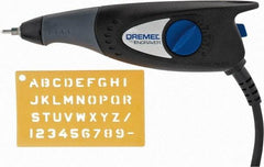 Dremel - 7,200 BPM, Electric Engraving Pen - 2 amps, Includes 9924 Carbide Point; Engraver Tool; Letter/Number Template Kit - Benchmark Tooling