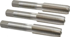 Interstate - M14x1.50 Metric Fine, 4 Flute, Bottoming, Plug & Taper, Bright Finish, High Speed Steel Tap Set - Right Hand Cut, 3-19/32" OAL, 1-21/32" Thread Length - Benchmark Tooling