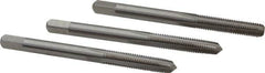 Interstate - M5x0.75 Metric Fine, 4 Flute, Bottoming, Plug & Taper, Bright Finish, High Speed Steel Tap Set - Right Hand Cut, 2-3/8" OAL, 7/8" Thread Length - Benchmark Tooling