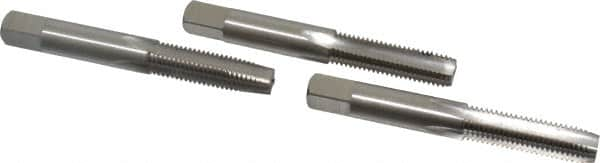 Interstate - M9x1.25 Metric Coarse, 4 Flute, Bottoming, Plug & Taper, Bright Finish, High Speed Steel Tap Set - Right Hand Cut, 2-15/16" OAL, 1-1/4" Thread Length - Benchmark Tooling