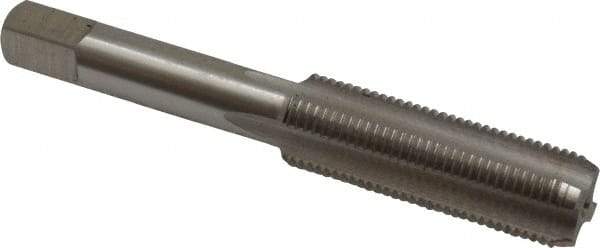 Interstate - M13x1.25 Metric Special 6H 4 Flute Bright Finish High Speed Steel Straight Flute Standard Hand Tap - Bottoming, Right Hand Thread, 3-3/8" OAL, 1-21/32" Thread Length, D5 Limit, Oversize - Exact Industrial Supply