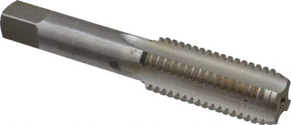 Interstate - M18x2.50 Metric Coarse 4 Flute Bright Finish High Speed Steel Straight Flute Standard Hand Tap - Bottoming, Right Hand Thread, 4-1/32" OAL, 1-13/16" Thread Length, D7 Limit, Oversize - Exact Industrial Supply