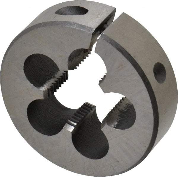 Interstate - M20x1.50 Metric Fine Thread, 2" Outside Diam High Speed Steel Round Die - 5/8" Thick, Left Hand Thread, Adjustable - Exact Industrial Supply