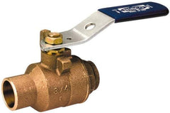 NIBCO - 1-1/2" Pipe, Standard Port, Bronze Standard Ball Valve - 2 Piece, Inline - One Way Flow, Soldered x Soldered Ends, 600 WOG, 150 WSP - Benchmark Tooling