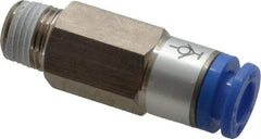 SMC PNEUMATICS - 6mm OD, R(PT) 1/8 Thread, Brass/Polybutylene Push-to-Connect Male Connector - 145 Max psi - Benchmark Tooling