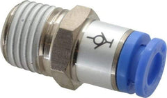 SMC PNEUMATICS - 6mm OD, R(PT) 1/4 Thread, Brass/Polybutylene Push-to-Connect Male Connector - 145 Max psi - Benchmark Tooling
