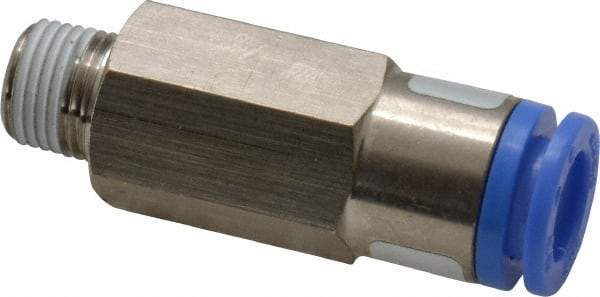 SMC PNEUMATICS - 8mm OD, R(PT) 1/8 Thread, Brass/Polybutylene Push-to-Connect Male Connector - 145 Max psi - Benchmark Tooling