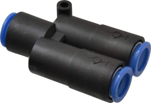 SMC PNEUMATICS - 12mm OD, Polybutylene Push-to-Connect Union Y - 145 Max psi - Benchmark Tooling