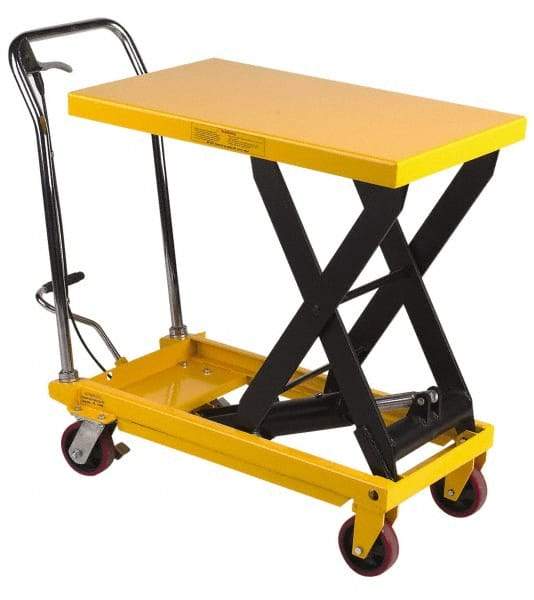 Wesco Industrial Products - 1,650 Lb Capacity Portable Foot-Operated Scissor Lift Table - 16" Lift Height, 39" Platform Length x 20" Platform Width - Benchmark Tooling