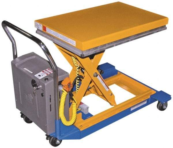 Vestil - 1,500 Lb Capacity Portable Battery-Operated Scissor Lift Table - 11-1/4" Lift Height, 36" Platform Length x 24" Platform Width - Benchmark Tooling