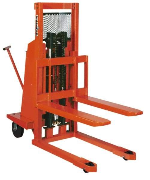 Presto Lifts - 2,000 Lb Capacity, 36" Lift Height, Battery Operated Work Positioner - 3-1/4" Lowered Height, 24" Load Center, 42" Fork Length, 28" Overall Width - Benchmark Tooling