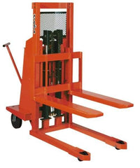 Presto Lifts - 2,000 Lb Capacity, 48" Lift Height, Battery Operated Work Positioner - 3-1/4" Lowered Height, 24" Load Center, 42" Fork Length, 28" Overall Width - Benchmark Tooling