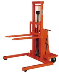 Presto Lifts - 2,000 Lb Capacity, 48" Lift Height, Battery Operated Work Positioner - 2" Lowered Height, 24" Load Center, 42" Fork Length, 48" Overall Width - Benchmark Tooling