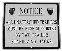 Vestil - Aluminum Trailer Sign - Aluminum Trailer Sign - Benchmark Tooling