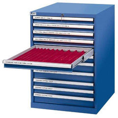 LISTA - 10 Drawer, Tool Crib Storage Cabinet - Steel, 28-1/4" Wide x 28-1/2" Deep x 41-3/4" High, Blue - Benchmark Tooling