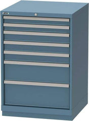 LISTA - 7 Drawer, Tool Crib Storage Cabinet - Steel, 28-1/4" Wide x 28-1/2" Deep x 41-3/4" High, Blue - Benchmark Tooling