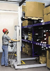 Made in USA - 1,000 Lb Capacity, Straddle Base Manually Operated Lift - Ground Level Minimum Operating Height - Benchmark Tooling