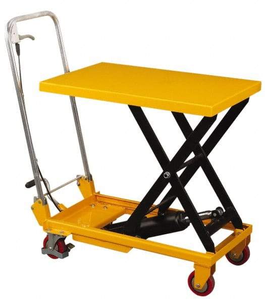 Wesco Industrial Products - 330 Lb Capacity Manual Scissor Lift Table - 27-1/2" Platform Length x 17.8" Platform Width - Benchmark Tooling