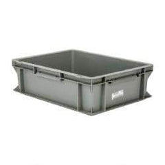 SSI Schaefer - 0.38 Cu Ft, 55 Lb Load Capacity Gray Polypropylene Tote Container - Stacking, 15.8" Long x 11.9" Wide x 4.8" High - Benchmark Tooling