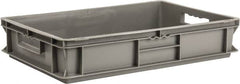 SSI Schaefer - 0.82 Cu Ft, 55 Lb Load Capacity Gray Polypropylene Tote Container - Stacking, 23.7" Long x 15.8" Wide x 4.8" High - Benchmark Tooling