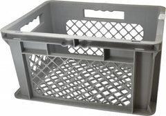 SSI Schaefer - 0.7 Cu Ft, 33 Lb Load Capacity Gray Polypropylene Tote Container - Stacking, 15.8" Long x 11.9" Wide x 8.7" High - Benchmark Tooling